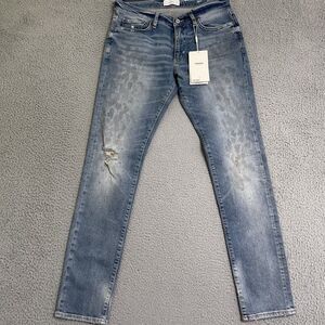 OVADIA NY Men's Light PAINT SPLATTER Skinny Fit Mid Rise Stretch Jeans 32 NWT